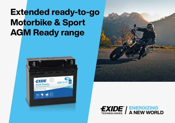 Exide rozšiřuje „Ready-to-Go“ AGM Ready sortiment pro motocykly a sport